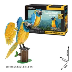CubicFun Пъзел 3D National Geographic Синьогърлена ара 94 части, 4.5x29.6x21.9 см., 8+ години