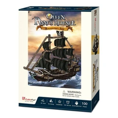 CubicFun 3D Пъзел КОРАБ THE QUEEN ANNE'S REVENGE, 100 части, 24x16.8x4.8 см., 5+ години