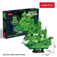 CubicFun Пъзел 3D кораб Flying Dutchman 360 части Glow in the dark, 360 части, 5.8x44.6x30.8 см., 10+ години