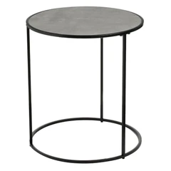 Помощна кръгла масичка с метална рамка и MDF плот, 45x50 см