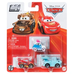 Комплект метални колички (3бр) Disney Cars On The Road Mini Racers Road Warriors 3-Pack: Suki, Dragon Lightning McQueen, Tokyo Mater