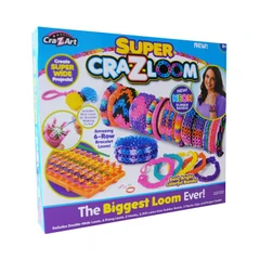 Творчески комплект: Направи си сам гривни с 2 станчета, Cra-Z-Loom The biggest loom ever set, 30 × 30 × 5 cm