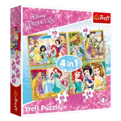 Детски пъзел Trefl, 4в1, Princess, 207 части, 4+ години