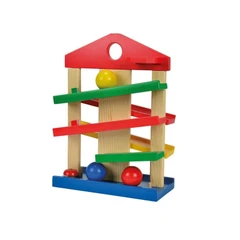 Дървена къща - ролбан с 3 топчета, Eichhorn Marble run house, 25 x 12 x 34 см, 1+ години