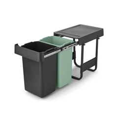 Кош за смет за разделно събиране Brabantia Sort&Go 2x15L, Dark Grey & Jade Green