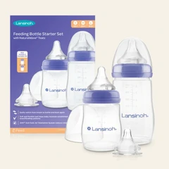 Комплект Шишета Лансинох, силиконов биберон - (160 ml/240 ml/slow flow/medium flow/fast flow)  