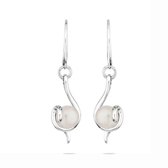 Обеци Swan Pearls CAA025E Бели Перли, Сребро 925