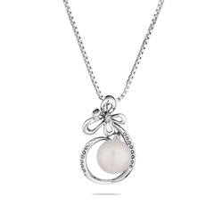 Колие Swan Pearls CAA054, Бяла Перла Пеперуда, Сребро