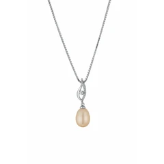 Колие Swan Pearls CAA062N, Бяла Перла и Цирконий, Сребро