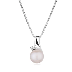 Колие Swan Pearls CAA070N, Бяла Перла, Сребро