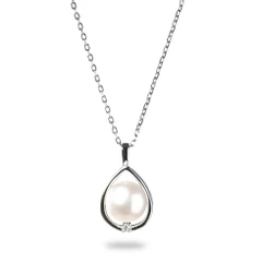 Колие Swan Pearls CAA077NW, Бяла Перла, Сребро