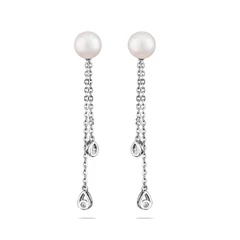 Обеци Swan Pearls CAA092EW Бели Перли, Цирконий, Сребро 925