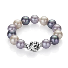 Гривна Swan Pearls D049BT, Крем, Лилаво И Сиво '' Майка На Перлите'', Сребро