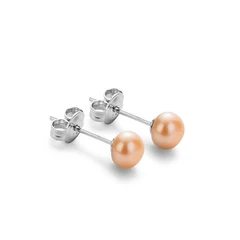 Обеци Swan Pearls E5055P Розови Перли, Сребро 925