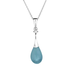 Колие Swan Pearls GL130SN Аквамарин, Сребро 925