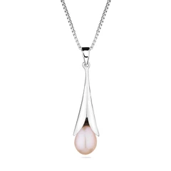 Колие Swan Pearls IEP0342P, Розови Перли, Сребро