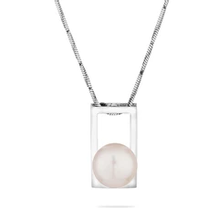 Колие Swan Pearls IP0274W, Бяла Перла, Сребро