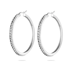 Обеци Swan Pearls JT593E Халки, Сребро 925, Цирконий