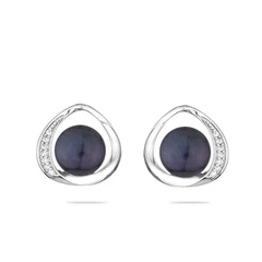 Обеци Swan Pearls LA924EB Черни Перли, Сребро 925