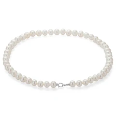 Колие Swan Pearls R11L50NW, Бели Перли, Сребро