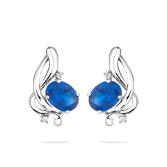 Обеци Swan Pearls SAP164E Сапфир, Сребро 925