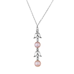 Колие Swan Pearls SH003NP Розови перли, Сребро 925