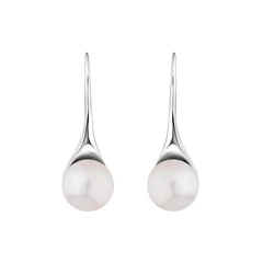 Обеци Swan Pearls SH074EW Бели перли, Сребро 925