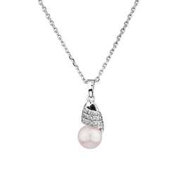 Колие Swan Pearls SH07NW, Бели перли, Сребро 925