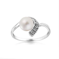 Пръстен Swan Pearls SH26RW58 Бяла перла, Сребро 925