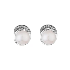 Обеци Swan Pearls SH32EW Бели перли, Сребро 925