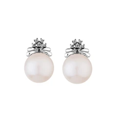 Обеци Swan Pearls SH57EW Бели перли, Сребро 925