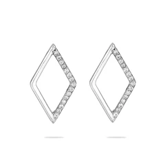 Обеци Swan Pearls XH1658E Ромб, Сребро 925, Цирконий