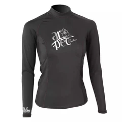 Дамска блуза за водни спортове с UV защита Aropec Marvel SS-51W-BK, UPF 50+, дълъг ръкав, XXL