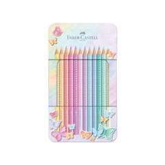 Faber-Castell Моливи Sparkle, 12 пастелни цвята, в метална кутия