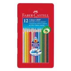 Faber-Castell Акварелни моливи Grip 2001, 12 цвята, в метална кутия