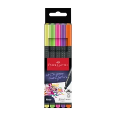 Тънкописец Faber-Castell Grip, 0.4 mm, неонов, 5 цвята