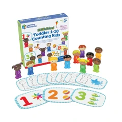 Комплект с карти и фигурки на деца Learning Resources, с числата от 1 до 10, за броене