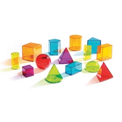 Прозрачни геометрични фигури Learning Resources, цветни, 14 броя
