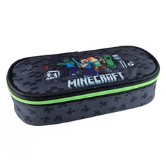 Ученически объл несесер Minecraft Green, 22.5 x 5 x 9 cm, Многоцветен