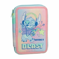 Моливник с две отделения и съдържание Stitch Having a Blast