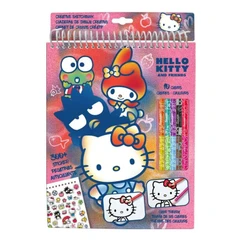 Креативен комплект за оцветяване Hello Kitty с 10 цветни молива и стикери