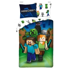 Детски спален комплект Minecraft Steve and Alex, and friends , 2 части, 140х200, 70х90