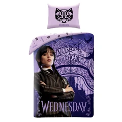 Детски спален комплект Wednesday Nevermore Academy, 140x200, 70x90, Многоцветен