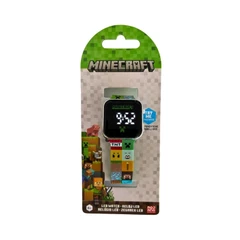 Детски часовник Minecraft Spades, LED, Многоцветен