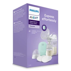 Philips Avent К-КТ: Ел. помпа Essential 4+4 функции, 1 шише NR 125 мл, 5 торбички за кърма, 4 подплънки