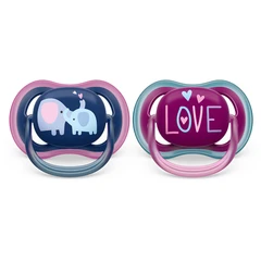 Залъгалки Ultra Air 18м+ розови с декор Слонове и Love