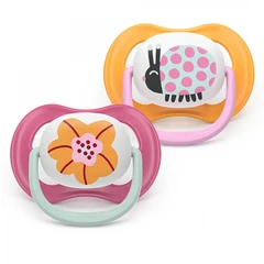 Philips Avent ЗАЛЪГАЛКИ - ULTRA AIR + стерил. кутия (6-18м) цвете/калинка, розов