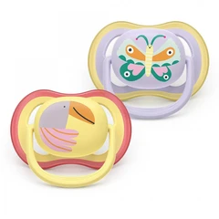 Philips Avent ЗАЛЪГАЛКИ - ULTRA AIR + стерил. кутия (0-6м) пеперуда/птица, розов