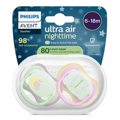 Philips Avent ЗАЛЪГАЛКИ - ULTRA AIR NIGHT + стерил. кутия (6-18м) птица/пеперуда, розов