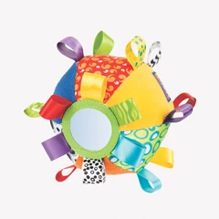 Звъняща мека топка с етикети PLAYGRO, 3м+